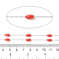 Цепи из нержавеющей стали 304 с окрашенными ракушечными бусинами STAS-B067-03P-01