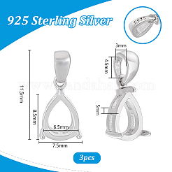 3 шт. подвеска из стерлингового серебра с кабошоном&nbsp;STER-PH0004-25