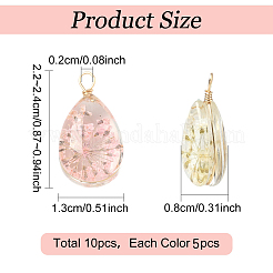 10шт 2 цвета стеклянные подвески&nbsp;GLAA-YW0005-46