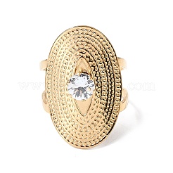 Bagues ouvertes en acier inoxydable 304 avec micro pavé de zircones cubiques pour femmes&nbsp;RJEW-K258-15C-G