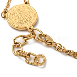 Ионное покрытие(ip) 201 нержавеющая сталь святой бенедикт звено браслет для мужчин и женщин STAS-E160-34G