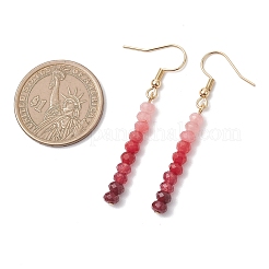 Серьги-подвески из окрашенного натурального малайзийского нефрита&nbsp;EJEW-JE06874