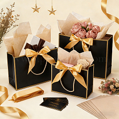 20 Stück Geschenktüten aus Papier in 3 verschiedenen Ausführungen mit goldfarbenem Polyesterband&nbsp;ABAG-WA0001-36B