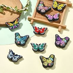 10 pièce 10 styles de perles en silicone écologiques de qualité alimentaire en forme de papillon avec fleur&nbsp;SIL-CJ0002-99