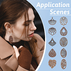 Набор для изготовления висячих сережек из орехового дерева своими руками с лазерной резкой&nbsp;DIY-TA0009-42