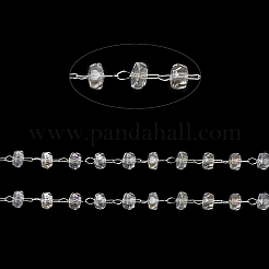 Стеклянные цепочки rondelle из бисера CHS-B004-02P