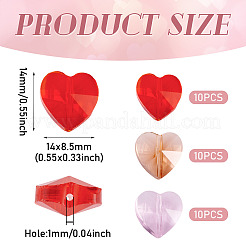 30шт 3 цвета прозрачные стеклянные бусины&nbsp;GLAA-TA0003-59