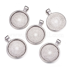 Плоские круглые сеттинги сплава кулон кабошон PALLOY-A15654-AS-1