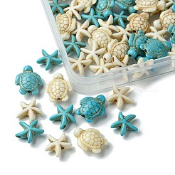 Наборы для изготовления растягивающихся браслетов из синтетической бирюзы&nbsp;DIY-FS0005-60