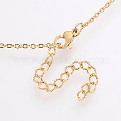 304ステンレススチールジュエリーセット  ペンダントネックレスやスタッドのピアス  菱形  ゴールドカラー  17.7インチ（45cm）  16x16x2mm  ピン：0.7mm&nbsp;SJEW-P143-09G