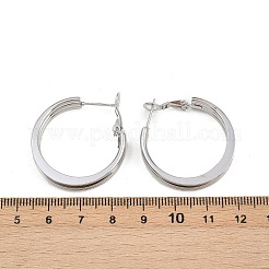 Серьги-кольца из нержавеющей стали 202 с тройным креплением EJEW-XCP0001-17