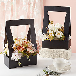 Прозрачные прямоугольные бумажные пакеты для упаковки букетов AJEW-WH0473-80D