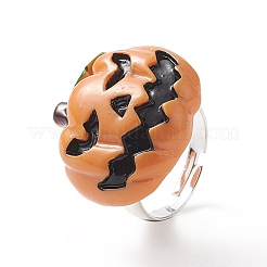 Anello regolabile in resina a tema halloween&nbsp;RJEW-JR00554