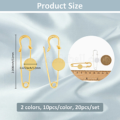 20 шт. 2 цвета латунные английские булавки фурнитура для броши KK-FH0007-85A