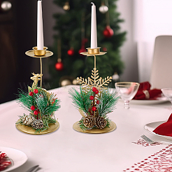 3 шт. 3 стиля рождественской тематики железный и пластиковый подсвечник&nbsp;AJEW-OC0014-47