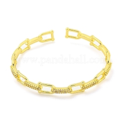 Подковообразные латунные браслеты с микро-паве и прозрачным кубическим цирконием для женщин с открытыми манжетами BJEW-Z062-03A