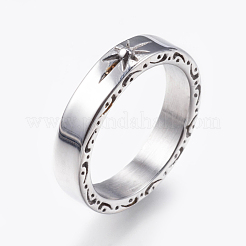 304ステンレスリング  太陽  アンティークシルバー  サイズ7~13  17~23mm&nbsp;RJEW-G092-17