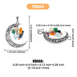 20 шт. подвески из натурального смешанного камня FIND-FH0005-55