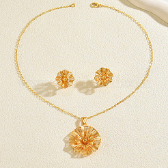 Комплекты из винтажных латунных серег-гвоздиков и ожерелий с подвесками в виде цветов для женщин&nbsp;YM9449