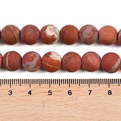 Нити бусин из натуральной матовой красной яшмы&nbsp;G-C270-M01-10mm