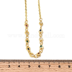 Ожерелья с подвесками в форме сердца из латуни с микропаве и кубическим цирконием&nbsp;NJEW-B157-13G