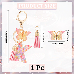 Брелок с кисточкой из цинкового сплава KEYC-WH20004-12O