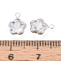 Подвески из латуни с прозрачным фианитом&nbsp;ZIRC-T017-02P