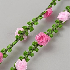 ポリエステル手作りローズリボン  パールピンク  3/8~1/2インチ（9~14mm）&nbsp;DIY-WH0110-40A