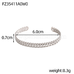 Браслеты-манжеты из нержавеющей стали 304&nbsp;STAS-OY006-82P-1