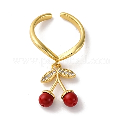 Открытые манжеты из латуни с микропаве и цирконием для женщин RJEW-U057-18G-01