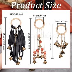 3 pendentif décoratif en forme de cloche de sorcière en alliage de 3 styles&nbsp;HJEW-OC0001-14