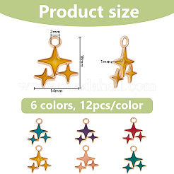 72шт 6 цвета сплава эмалевые подвески&nbsp;ENAM-DC0002-04