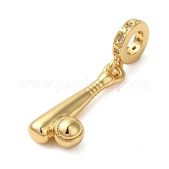 Стеллажное покрытие латунь микро паве прозрачный кубический цирконий европейские подвески-подвески&nbsp;X-KK-P279-16G