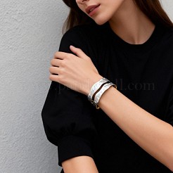 Bracciali rigidi aperti a una fila con texture in smalto ferro per donna&nbsp;WGEDD9F-02