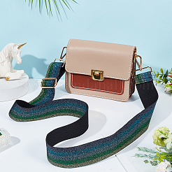 Регулируемые лямки из блестящего полиэстера с полосатым рисунком&nbsp;PURS-WH0005-82KCG-01