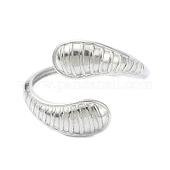 304ステンレスリング  ヘビの形  ステンレス鋼色  14mm  内径：18mm&nbsp;RJEW-M019-10P