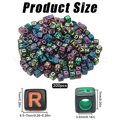 300 шт. акриловые европейские бусины с буквами OACR-SC0001-70A