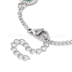 304ステンレススチールカーブチェーン付き合金樹脂リンクチェーンブレスレット  フラットラウンド  7-1/8インチ（18cm）  リンク：15x10x4.5mm&nbsp;BJEW-JB09514-02