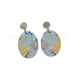 Handgefertigte Ohrstecker aus Polymerclay und Legierung&nbsp;WGD9B2E-01