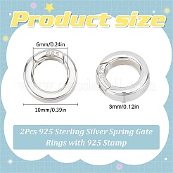 2 Stück 925 Sterling Silber Federtorringe mit 925 Stempeln&nbsp;STER-SC0001-27