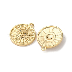 Pendentifs avec zircon cubiques à micro-pavés en laiton&nbsp;KK-D388-10G