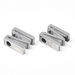 変色しない201ステンレススチールチャーム  ステンレス鋼色  文字.m  8x6.5x3mm  穴：1.6mm&nbsp;STAS-R110-M