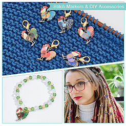 Маркеры петель подвеска петух HJEW-AB00307