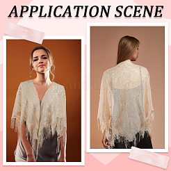 Съемная шаль из полиэстера с кружевным цветком&nbsp;AJEW-WH20072-43A