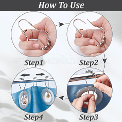 16 шт. 2 стиля в форме ракушки из непрозрачного акрила с железными кольцами для душевой занавески для ванной комнаты&nbsp;HJEW-NB00294
