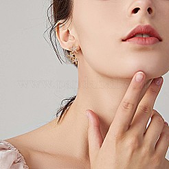 925 スターリング シルバー スター ダングル イヤリング クリア キュービック ジルコニア 女性用  18KGP本金メッキ  11x19.2x1mm  ピン：1mm&nbsp;JE962A