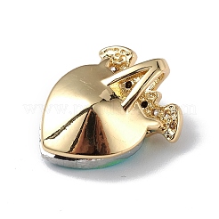 Véritable 18k plaqué or placage en laiton micro pave clair pendentifs en zircone cubique&nbsp;KK-C015-10G-07
