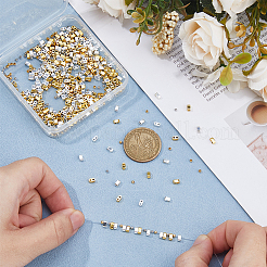 Наборы для самостоятельного изготовления бижутерии из прямоугольных и круглых немагнитных синтетических гематитовых и латунных бусин DIY-HS0001-09