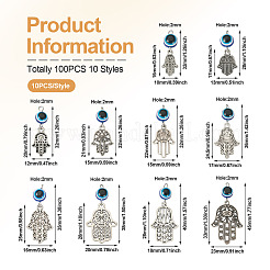 100шт 10 стиля подвески из сплава в тибетском стиле FIND-TA0002-25