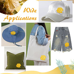 Цветочные компьютеризированные вышитые полиэстеровые самоклеящиеся нашивки&nbsp;PATC-WH0025-01A